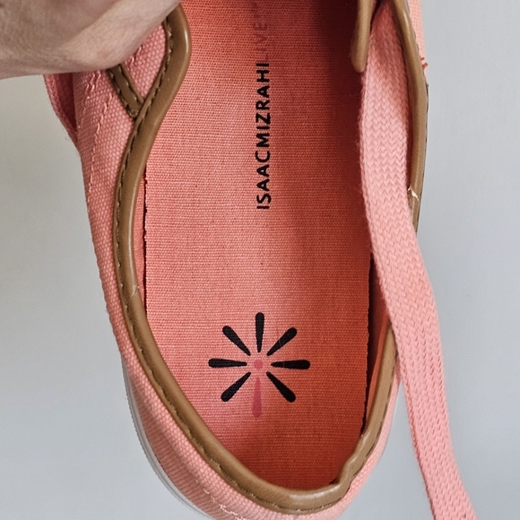 Isaac Mizrahi Women's Peach Canvas Low Top Sneakers Size 11 - Picture 10 of 10